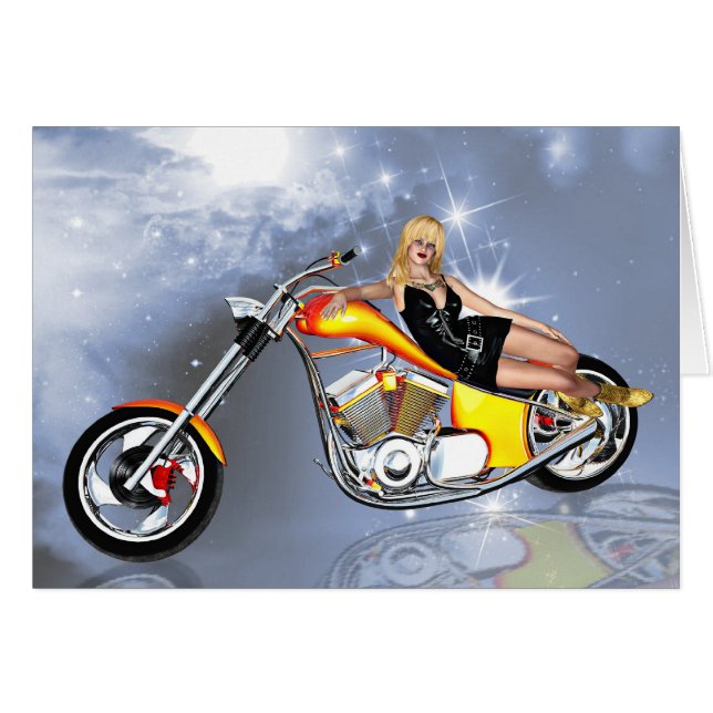 Cartão Menina e interruptor inversor (Frente Horizontal)