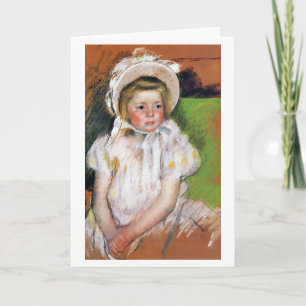 Cartão Menina em um Bonnet Branco, Mary Cassatt