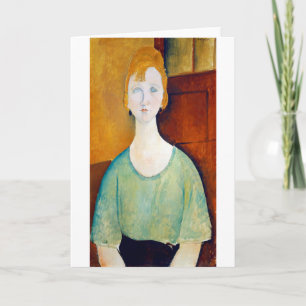 Cartão Menina em uma blusa verde, Modigliani