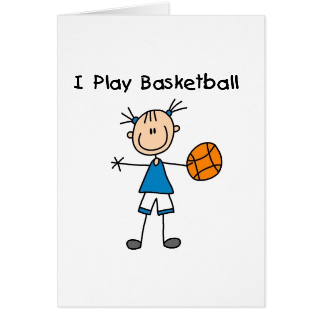 Cartão Menina eu jogo o basquetebol (Frente)