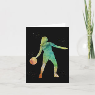 Cartão Menina Jogando Basquete 
