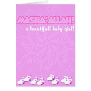 Cartão menina masha'Allahbaby