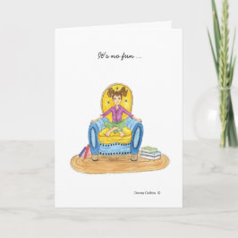 Cartão Menina na cadeira azul sem você