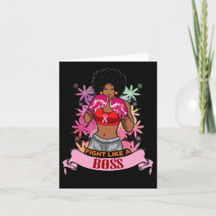 Cartão Menina Negra Cancer de Mama Rosa
