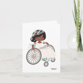 Cartão Menina Negra Personalizada em Cadeira de Rodas