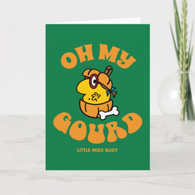 Cartão Menina Ocupada Oh Meu Feliz Dia das Bruxas (Frente)