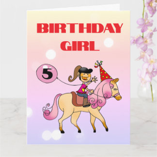 Cartão Menina Personalizada Little Pony Aniversário de 5 