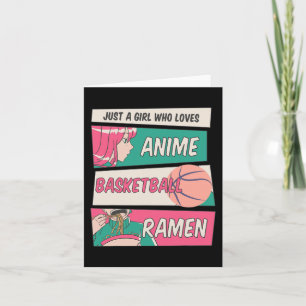 Cartão Menina Que Ama O Basquete De Anime E Ramen Kawaii