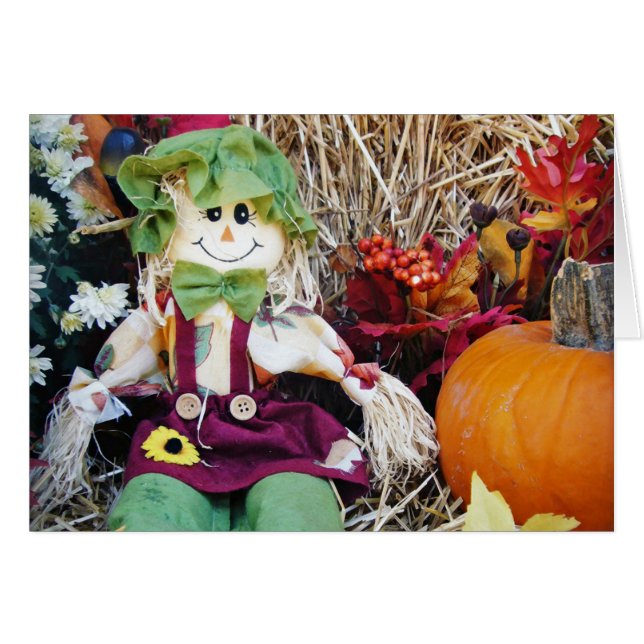 Cartão Menina Scarecrow (Frente Horizontal)