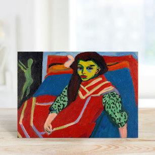Cartão Menina sentada   Ernst Ludwig Kirchner