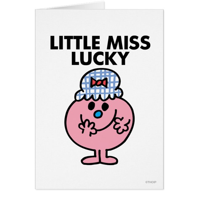 Cartão Menina Sortuda Escondendo A Boca (Frente)