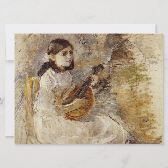 Cartão Menina Tocando o Bandolim (Frente)
