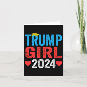 Cartão Menina Trump 2024 Bandeira Trump Fofo Mulheres Men