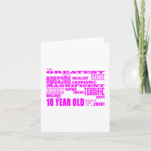 Cartão Meninas 18.º Aniversário: Rosa Maior 18 Anos