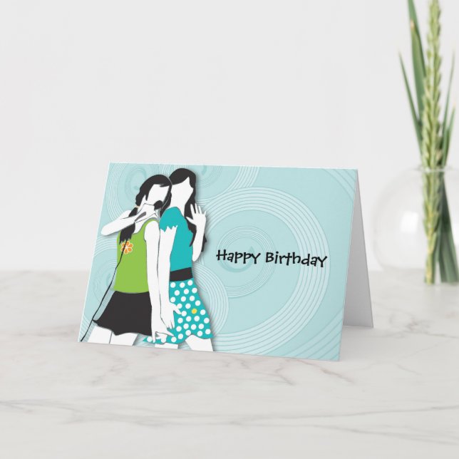 Cartão Meninas ancas que cantam (Frente)