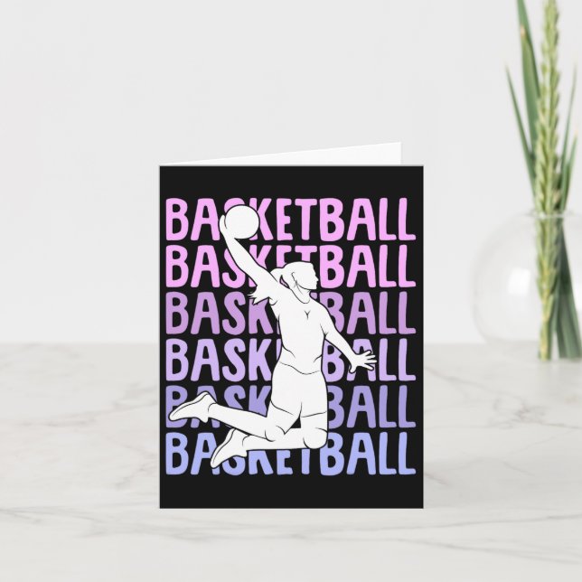 Cartão Meninas de basquete (Frente)