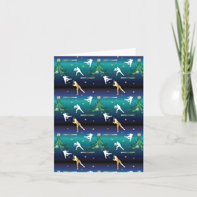 Cartão Meninas de beisebol Softbol Natal (Frente)