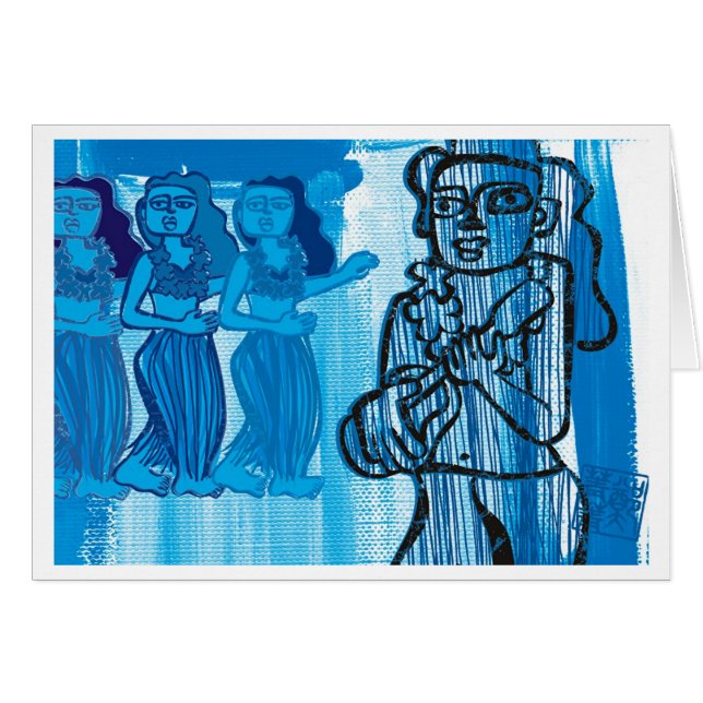 Cartão Meninas de Hula havaianas (Frente Horizontal)