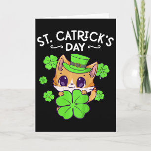 Cartão Meninas Dia de São Patrício Gato Feliz Dia do Gato