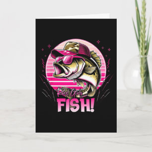Cartão Meninas do Carretel de Pesca Feminino Peixes Menin