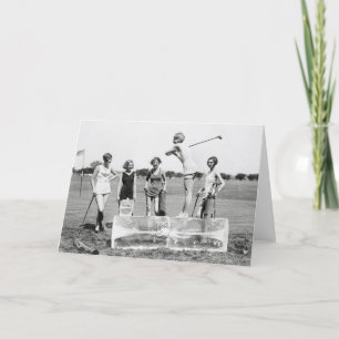 Cartão Meninas do Flapper que jogam Golfe, 1926