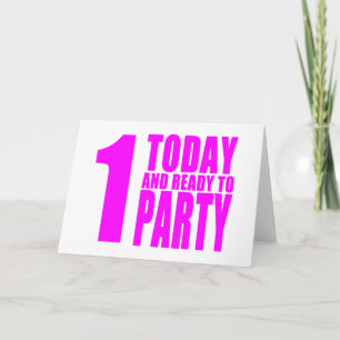 Cartão Meninas engraçadas Aniversário 1 Hoje e Prontas pa