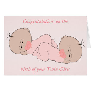 Cartão Meninas gêmeas recém-nascidas