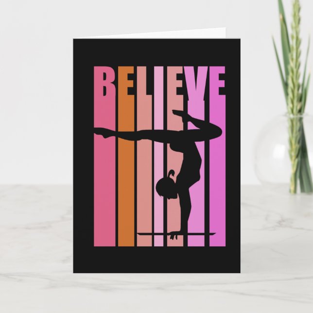 Cartão Meninas Ginástica Ginástica Meninas Parada de Mãos (Frente)