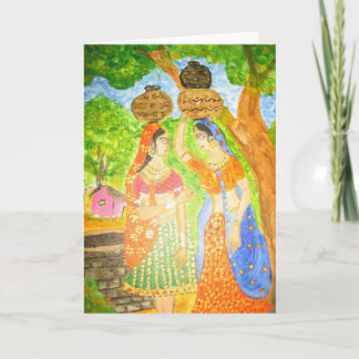 Cartão Meninas Indianas