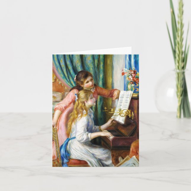Cartão Meninas na pintura de Pierre Auguste Renoir do (Frente)