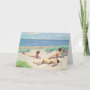 Cartão Meninas na praia Paul Fischer