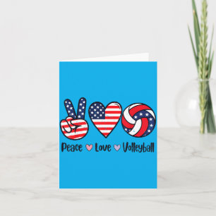 Cartão Meninas Paz Amor Volei 4 de Julho Americano