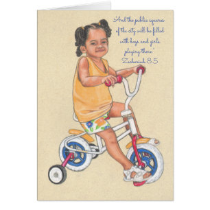 Cartão Meninas Playing~Scripture