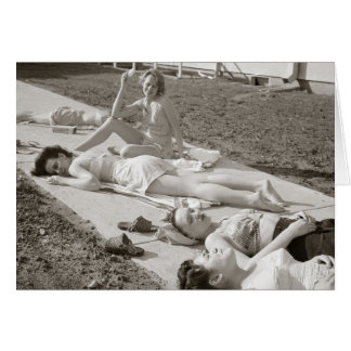 Cartão Meninas tomando sol, 1943