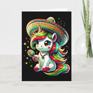Cartão Meninas Unicórnio do Cinco De Mayo Mexicanas