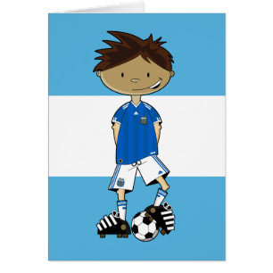 Cartão Menino argentino do futebol do campeonato do mundo