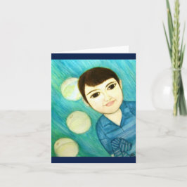 Cartão Menino azul pequeno