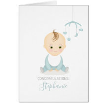 Menino bonito e seu Chá de fraldas móvel