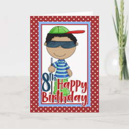 Cartão Menino Cego - Feliz 8º Aniversário