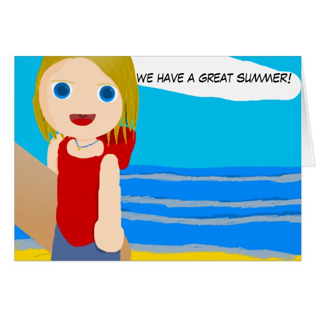 Cartão menino da praia (Frente horizontal)