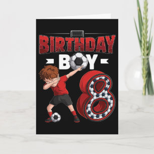 Cartão Menino Dabbing de 8 Anos Jogador de Futebol Aniver