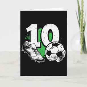 Cartão Menino de 10 anos de idade jogador de futebol no a