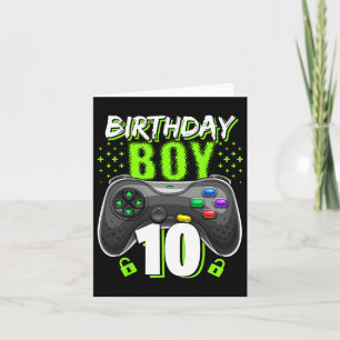 Cartão Menino de 10 Controles de Video Game Gamer Anivers