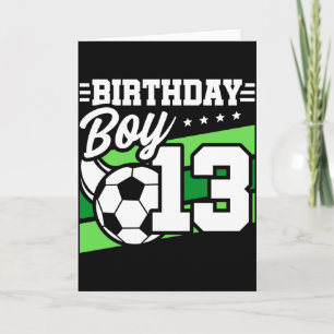 Cartão Menino de 13 anos de futebol infantil aniversário