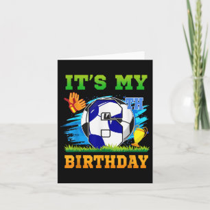 Cartão Menino de 6 anos é meu tema de futebol de aniversá