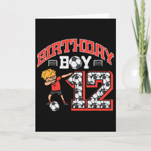 Cartão Menino de Aniversário 12 Futebol Dab 12 Anos Bday