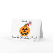 Menino de Aniversário no Halloween Agradecido Balõ