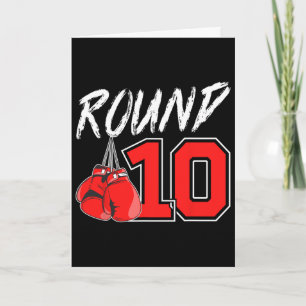 Cartão Menino de Boxe de 10 Anos de Idade Festa de Aniver