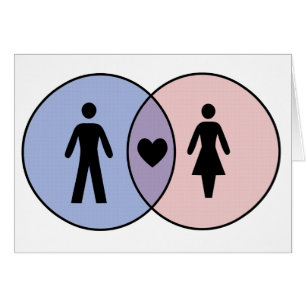 Cartão Menino do diagrama de Venn + Menina