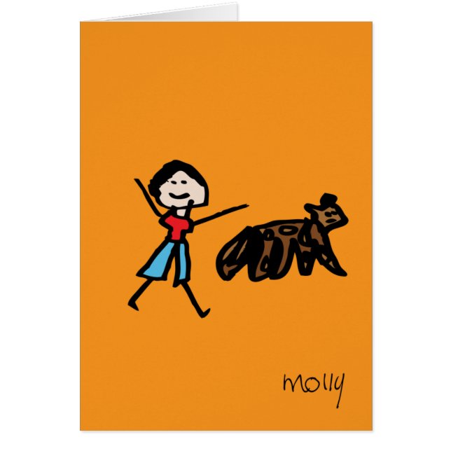 Cartão Menino e seu cão (Frente)